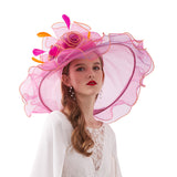 Big Hats Fashion Women's Elegant and Elegant off-the-Face-Hat Spring and Summer