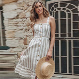 Coachella Music Festival Outfits Spring/Summer Suspender Stripes Dress
