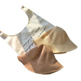 Straw Hat Spring and Summer Bucket Hat Breathable Knitted Sun-Shade Fisherman Hat Women