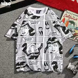 Men Shirts Comics Short Sleeve Loose