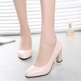 Nude Block Heels Spring Summer Women's Shoes High Heels Wedding Shoes