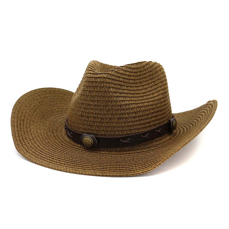 Black Cowboy Hat Western Straw Cowboy Hat Top Hat Outdoor Seaside Beach Hat