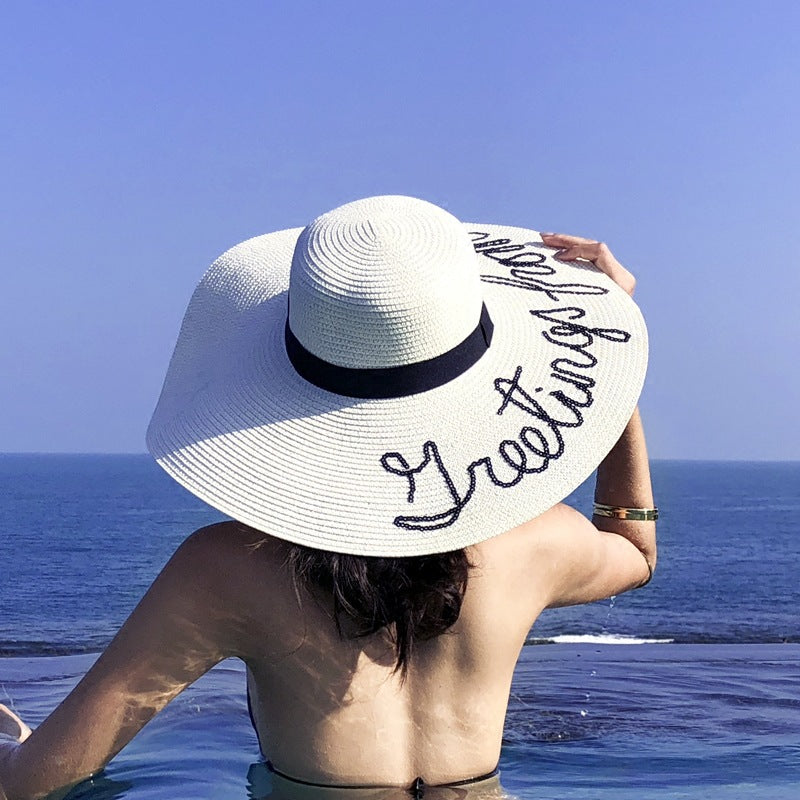 Big Hats Hat Female Summer Sun Shade Beach Summer Seaside