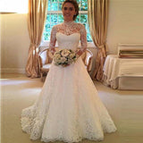 See through Wedding Dress Lace Long Sleeve See-through Wedding Dress Formal Dress