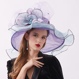 Big Hats Flat Top off-the-Face-Hat Spring and Summer Embroidered Hat