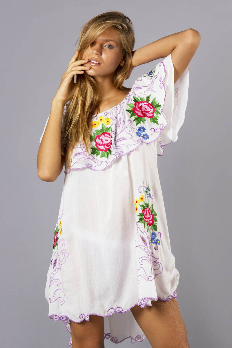 Beth Dutton Bohemian Summer Spring Midi Dress Sexy Flowers Embroidery