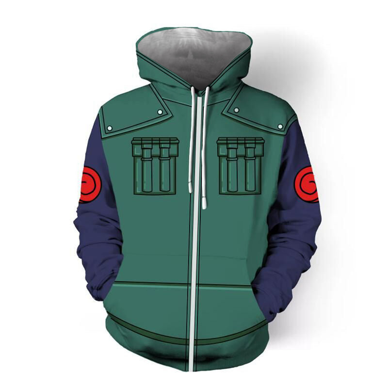 Anime Hoddies Fire Shadow 3D Digital Printing Hooded Cardigan