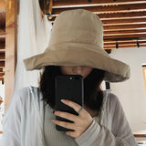 Big Hats Hat Wild Big Brim Sun Hat Female Summer Sun-Proof Bucket Hat
