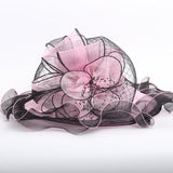 Big Hats Women's Spring and Summer Embroidery Flat Top off-the-Face-Hat Tulle Breathable Hat