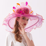 Big Hats Fashion Women's Elegant and Elegant off-the-Face-Hat Spring and Summer