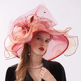 Big Hats Flat Top off-the-Face-Hat Spring and Summer Embroidered Hat
