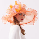 Big Hats Fashion Broad-Brimmed Hat Spring and Summer Women's Embroidery off-the-Face-Hat