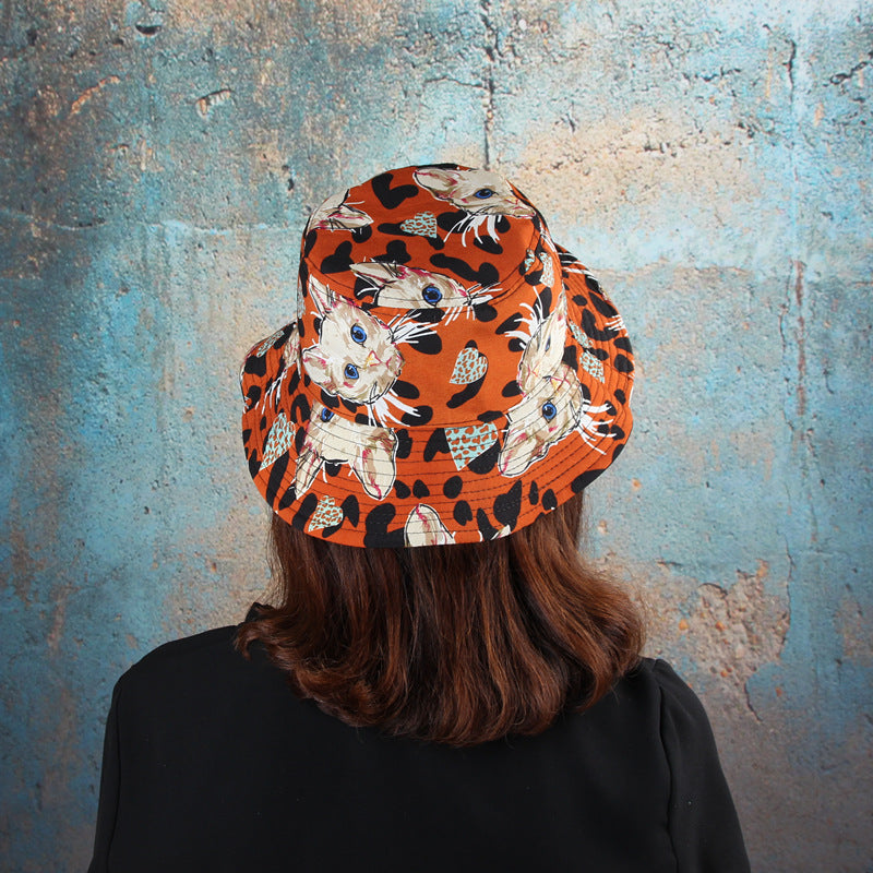 Bucket Hat Fishing Cap Cotton Print Fisherman Hat Hat Female Spring/Summer Bucket Hat Male