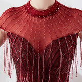 Burgundy Dress Formal Spring Fishtail Banquet Dress Dress for Women