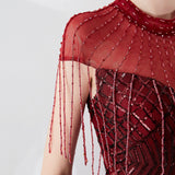 Burgundy Dress Formal Spring Fishtail Banquet Dress Dress for Women