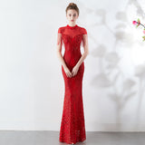 Burgundy Dress Formal Spring Fishtail Banquet Dress Dress for Women