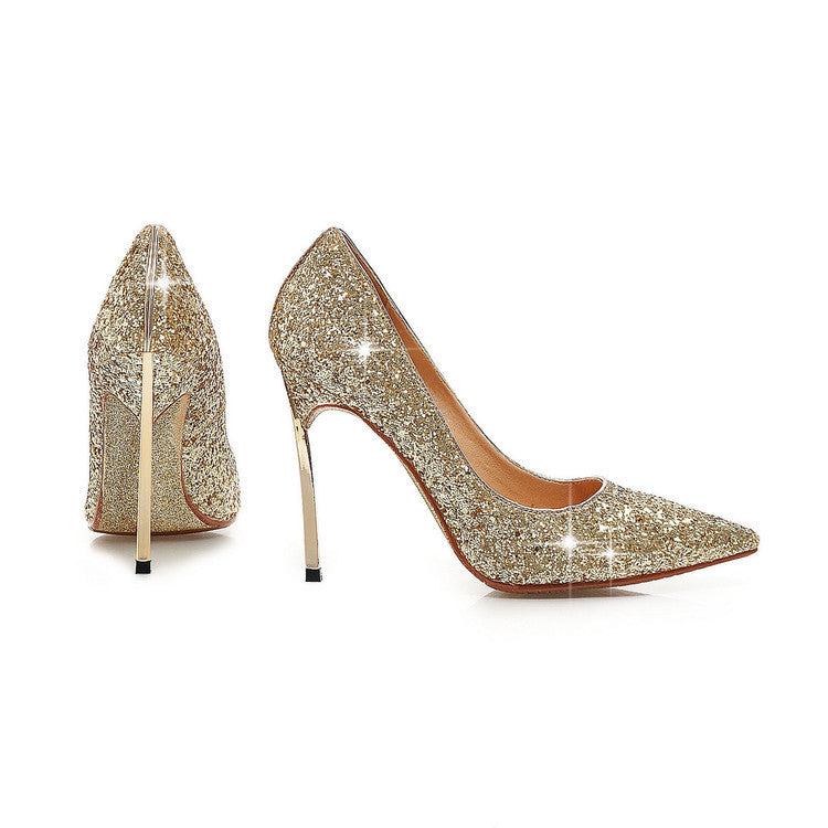 Gold Heels High Heel Women's Shoes Stiletto Heel