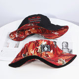 Bucket Hat Fishing Cap Cotton Print Fisherman Hat Bucket Hat Retro Skateboard Bucket Hat