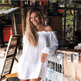 Coachella Music Festival Outfits Beach Dress Loose Solid Color Long Sleeve