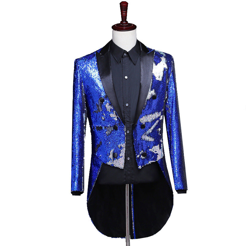 Men Prom Outfits Reversible Sequined Dovetail