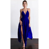 Maxi Burgundy Dress Formal Summer V-neck Sexy Long Dress