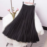 MIDI Mauve Skir Skirt Fairy Dress Mid-Length Gauze Skirt Red Tulle Skirt