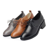 Women's Black Dress Shoes Spring and Autumn Leather Shoes