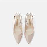 Nude Block Heels Dew Heel Low-Cut High Heels Summer Mid Heel Pumps