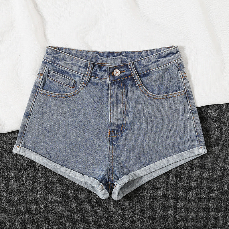 Women Jean Shorts High Waist Denim Shorts Women's Summer Loose Black Gray Wide Leg Pants