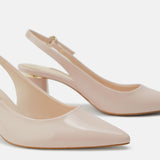 Nude Block Heels Dew Heel Low-Cut High Heels Summer Mid Heel Pumps