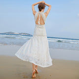 Coachella Music Festival Outfits Lace Split Long Dress Holiday Dress