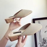 Women Open Toe Sandals Flats Summer Chunky Heel Fashion Mid Heel Slippers