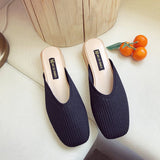 Women Open Toe Sandals Flats Summer Chunky Heel Fashion Mid Heel Slippers