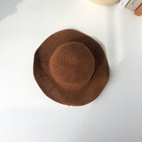 Straw Hat Spring and Summer Thin Solid Color Fisherman Hat for Women
