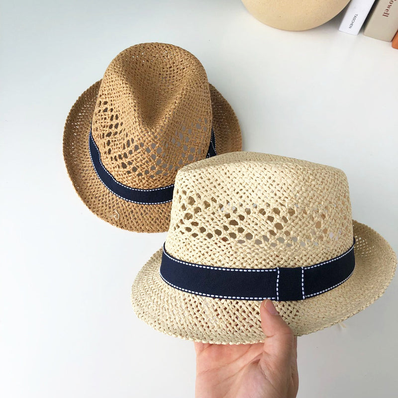 Straw Hat Children's Hollow Breathable Straw Hat Bucket Hat