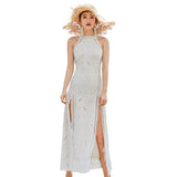 Coachella Music Festival Outfits Lace Split Long Dress Holiday Dress