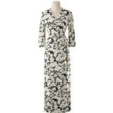 Gloria Vanderbilt Beach One-Piece Black and White Printed 3/4 Sleeves
