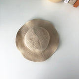 Straw Hat Spring and Summer Thin Solid Color Fisherman Hat for Women