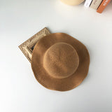 Straw Hat Spring and Summer Thin Solid Color Fisherman Hat for Women