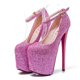 Hot Pink Heels Spring/Summer Super High Thin Heeled Shoes 20cm