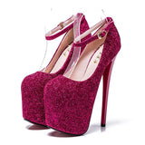 Hot Pink Heels Spring/Summer Super High Thin Heeled Shoes 20cm