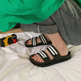 Men's Flip Flops Men Slides Comfort Slides Sandal Summer Fashion Striped Outerwear Beach Sandals for Women