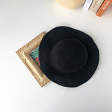 Straw Hat Spring and Summer Thin Solid Color Fisherman Hat for Women