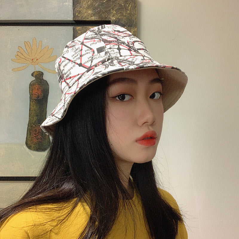 Bucket Hat Fishing Cap Cotton Print Fisherman Hat Bucket Hat Summer Hat Female Outdoor Sun Hat Tide