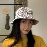 Bucket Hat Fishing Cap Cotton Print Fisherman Hat Bucket Hat Summer Hat Female Outdoor Sun Hat Tide