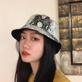 Bucket Hat Fishing Cap Cotton Print Fisherman Hat Hat Female Summer Outdoor Sun Hat