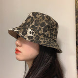 Bucket Hat Fishing Cap Cotton Print Fisherman Hat Men and Women Outdoor Pure Black Hat