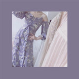 MIDI Mauve Wrap Dress Retro Rose Romantic Vacation Purple Summer Dress