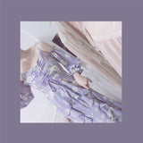 MIDI Mauve Wrap Dress Retro Rose Romantic Vacation Purple Summer Dress