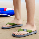 Beach Slippers Summer Flip-Flops Beach Shoes Comfortable Soft Bottom Non-Slip Casual Men's Slippers